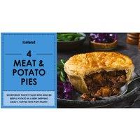 Iceland 4 Meat & Potato Pies 664g