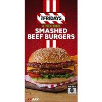 TGI Fridays 4 Tex Mex Smashed Beef Burgers 340g