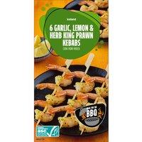 Iceland 6 Garlic, Lemon & Herb King Prawn Kebabs 288g