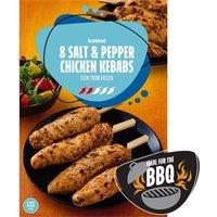 Iceland 8 Salt & Pepper Chicken Kebabs 320g