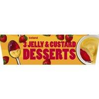Iceland 3 Jelly & Custard Desserts 375g