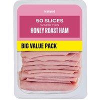 Iceland 50 (Approx.) Slices Wafer Thin Honey Roast Ham 400g