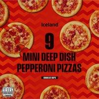 Iceland 9 Mini Deep Dish Pepperoni Pizzas 234g