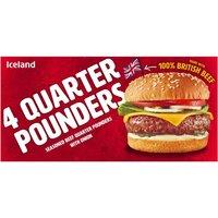 Iceland 4 Beef Quarter Pounders 454g
