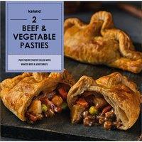 Iceland 2 Beef & Vegetable Pasties 360g