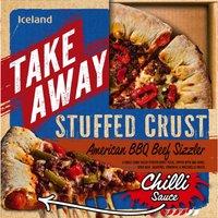 Iceland Take Away Pizza Stuffed Crust American BBQ Beef Sizzler 490g