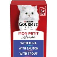 GOURMET Mon Petit Fish Variety Tuna, Salmon, Trout Wet Cat Food 6x50g