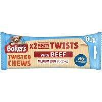 BAKERS Meaty Twists Medium Beef Dog Chews 180g