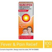 Nurofen for Children Strawberry Oral Suspension 3mths to 9yrs Ibuprofen 100ml
