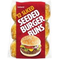 Iceland 12 Sliced Seeded Burger Buns