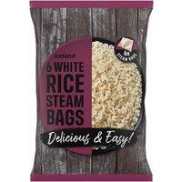 Iceland 6 White Rice Steam Bags 1.2kg