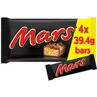 Mars Caramel, Nougat & Milk Chocolate Bars Multipack 4 x 39.4g
