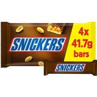 Snickers Caramel, Nougat, Peanuts & Milk Chocolate Snack Bars Multipack 4 x 41.7g