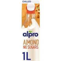 Alpro Almond No Sugar Chilled Dairy Free Drink 1L