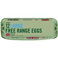 Iceland 12 Large Free Range British Eggs