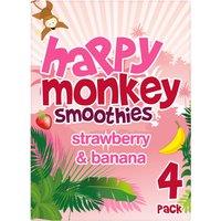 Happy Monkey Strawberry & Banana Smoothies 4 x 180ml