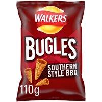 Walkers Bugles Southern Style BBQ Sharing Snacks Crisps 110g