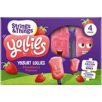 Strings & Things Yollies Yogurt Lollies Strawberry Flavour 4 x 25g (100g)