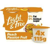 Light & Free Peach Greek Style Fat Free Yoghurt Multipack 4x115g