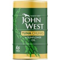 John West Tuna Chunks in Sunflower Oil 4 x 145g