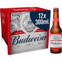 Budweiser Lager Beer Bottles 12 x 300ml