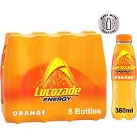 Lucozade Energy Drink Orange 8 x 380ml Multipack