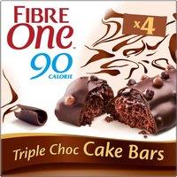 Fibre One 90 Calorie Triple Choc Cake Bars 4 x 25g (100g)