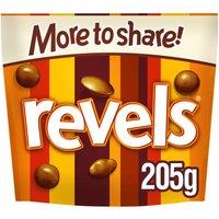 Revels Milk Chocolate with Raisins, Coffee or Orange Bites Sharing Pouch Bag 205g