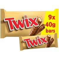 Twix Caramel & Milk Chocolate Fingers Twin Biscuit Snack Bars Multipack 9x40g