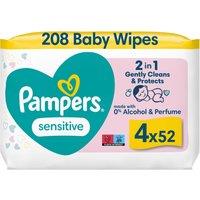 Pampers Sensitive Baby Wipes, 208 Baby Wet Wipes