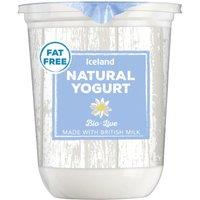 Iceland Fat Free Bio-Live Natural Yogurt 450g