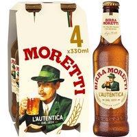 Birra Moretti Premium Lager Beer Bottle 4x330ml