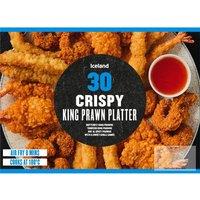 Iceland 30 (Approx.) Crispy King Prawn Platter with a Sweet Chilli Sauce 420g