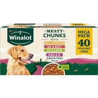 WINALOT Meaty Chunks Mixed in Jelly Wet Dog Food 40x100g