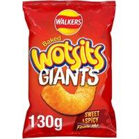 Walkers Wotsits Giants Snacks Sweet & Spicy Sharing Crisps 130g