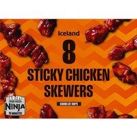 Iceland 8 Sticky Chicken Skewers 144g