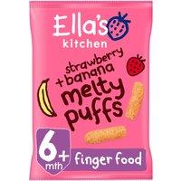 Ella's Kitchen Organic Strawberry and Banana Melty Puffs Baby Snack 6+ Months 20g