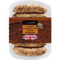 Iceland Luxury 8 Pork & Caramelised Onion Sausages 400g