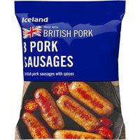 Iceland 8 Pork Sausages 360g