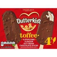 Butterkist Toffee & Popcorn Flavour Ice Cream Chocolate Sticks 4 x 64g (256g)