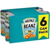 Heinz No Added Sugar Baked Beans in a Rich Tomato Sauce 6 x 415g