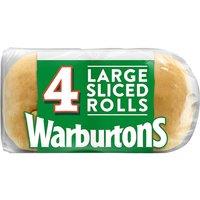 Warburtons 4 Large Sliced Rolls