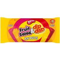 Barratt Fruit Salad & Dip Dab Ice Duos Raspberry & Pineapple, Strawberry & Lemon 8 x 80ml (640ml)