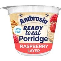 Ambrosia Ready to Eat Porridge Oat Cereal Pot Raspberry Layer 210g