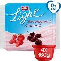 Mller Light Red Fruits Fat Free Yogurts