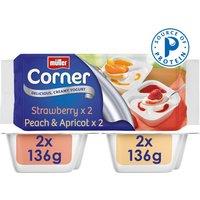 Mller Corner Strawberry and Peach Apricot Yogurts