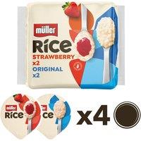 Mller Rice Strawberry & Original Low Fat Pudding Dessert 4 x 170g (680g)