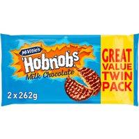 McVitie's Milk Chocolate Hobnobs Biscuits - The Oaty One Twin Pack 2 x 262g, 524g