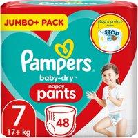 Pampers Baby-Dry Nappy Pants Size 7, 50 Nappies, 15kg+, Jumbo+ Pack