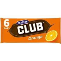 McVitie's Club Orange Biscuit Bars Multipack 6 x 22g, 132g